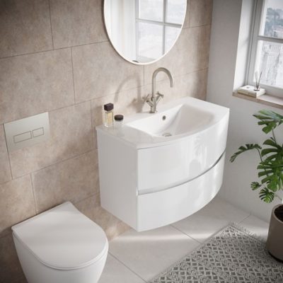 Crosswater Svelte 800 Vanity Unit & Cast Mineral Marble Basin