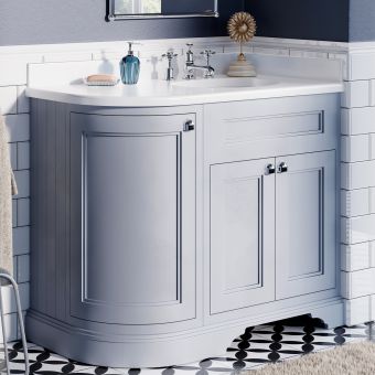 Burlington 980 Right Hand Corner Vanity with Worktop and Basin