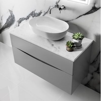 Crosswater Glide II 1000 Vanity Unit & Carrara Marble Effect Worktop