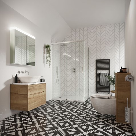 Crosswater Glide II 700 Vanity Unit & Carrara Marble Effect Worktop - Image 4
