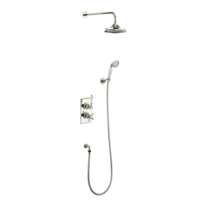 Burlington Trent Dual Thermostatic Set with Fixed Head & Handset