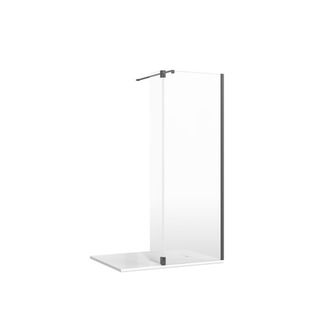 Crosswater Gallery 8 Walk In Shower Panel with Hinged Deflector Panel