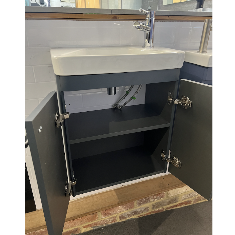 ExDisplay Saneux Hyde 50cm 2 Door Wall Mounted Unit & Basin