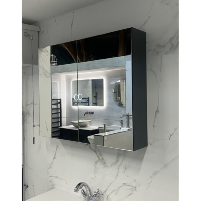 Ex-Display Vanity Hall Mirror Cabinet in Farrow & Ball Downpipe